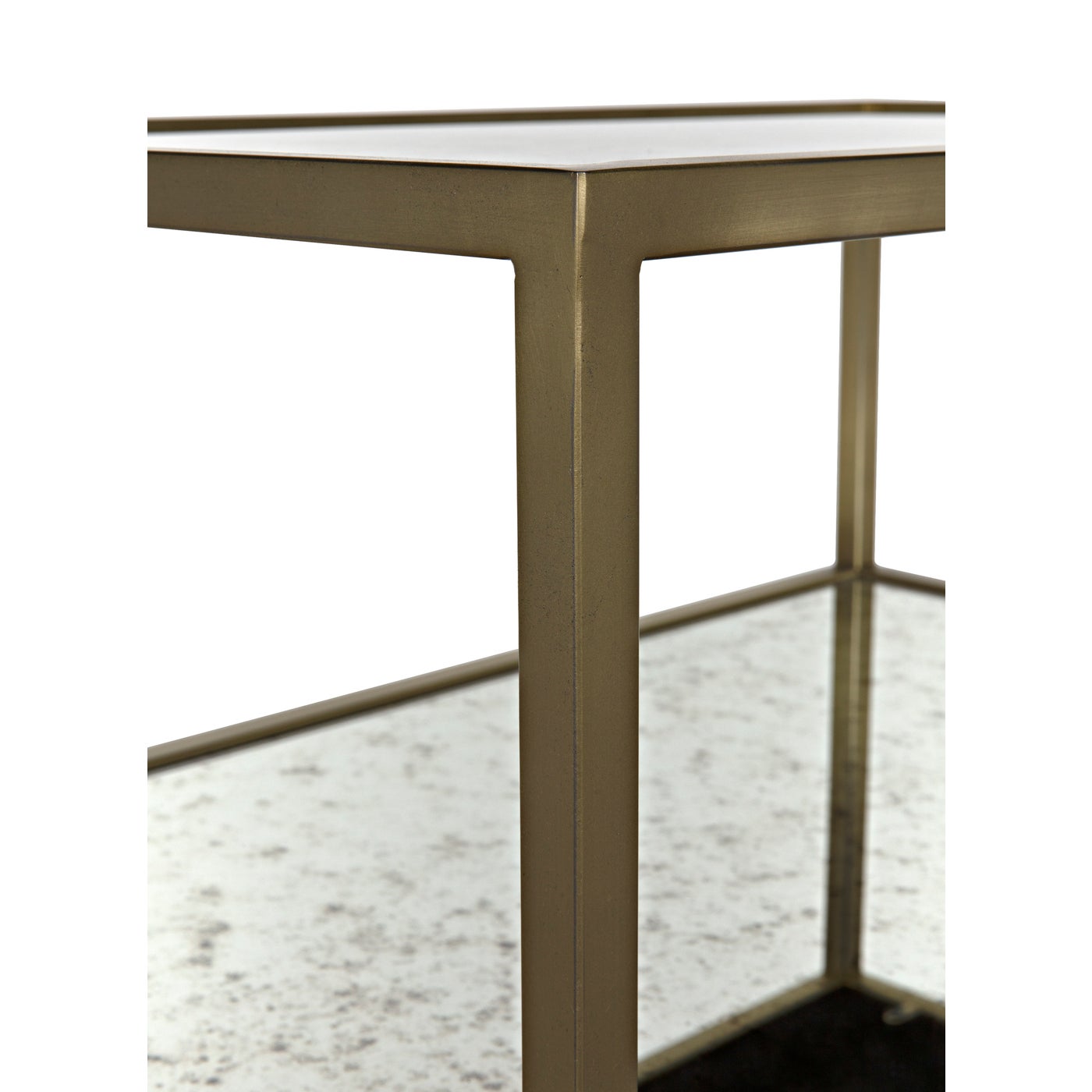 Brass & Antique Mirror Table
