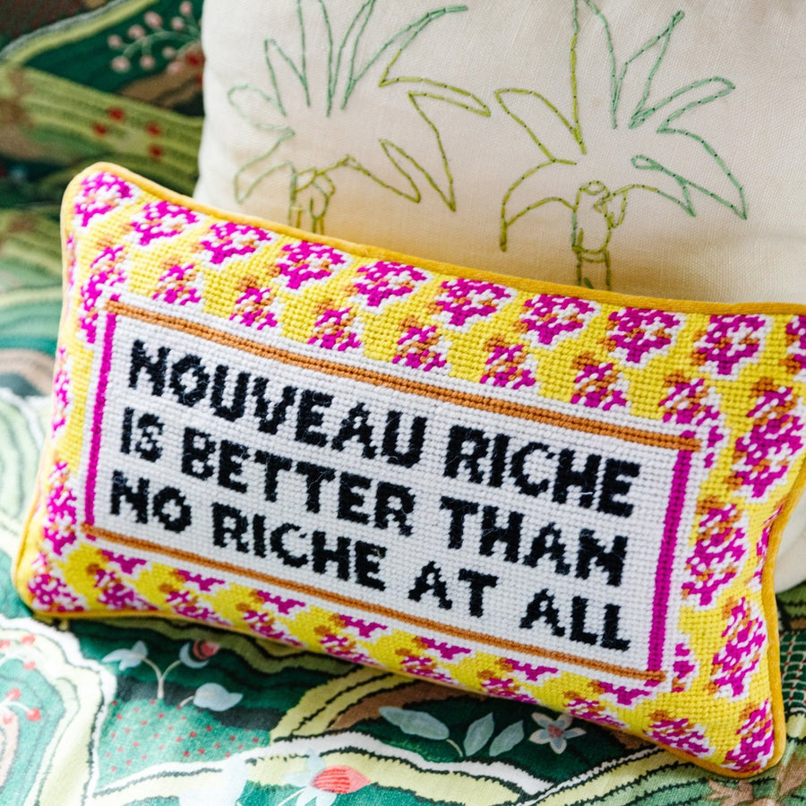 Nouveau Riche Needlepoint Pillow