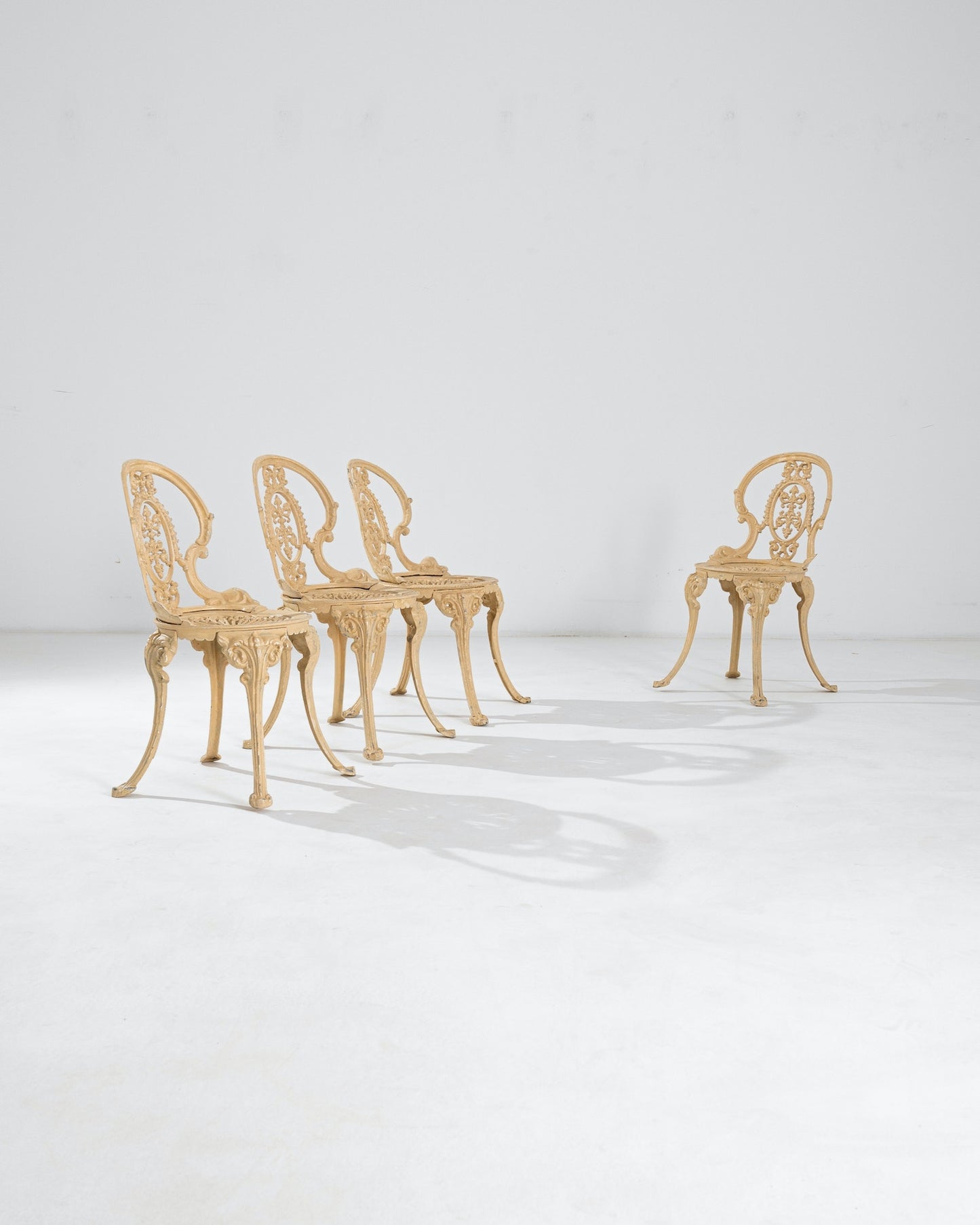 Set Of Four French Metal Garden Chairs