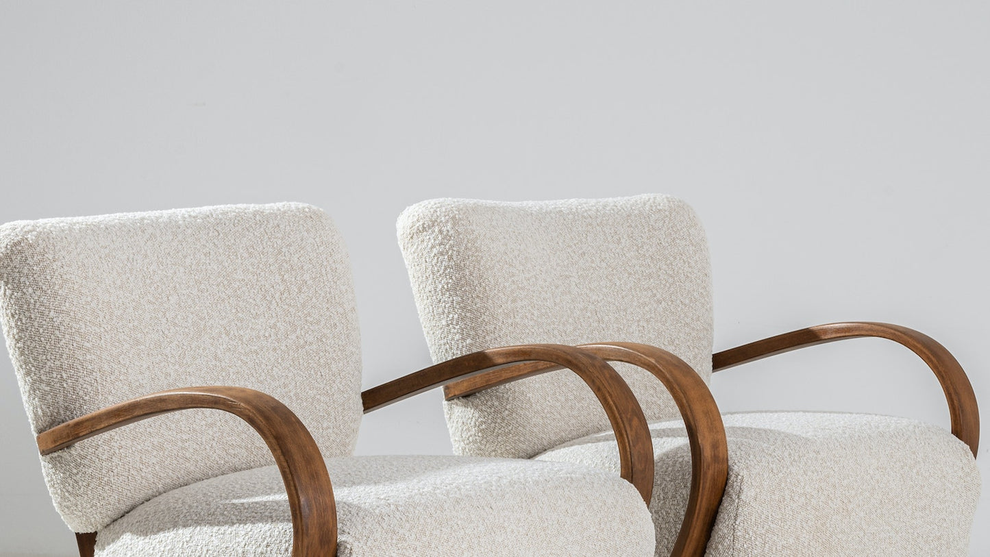 Pair Of Wooden Armchairs By J. Halabala