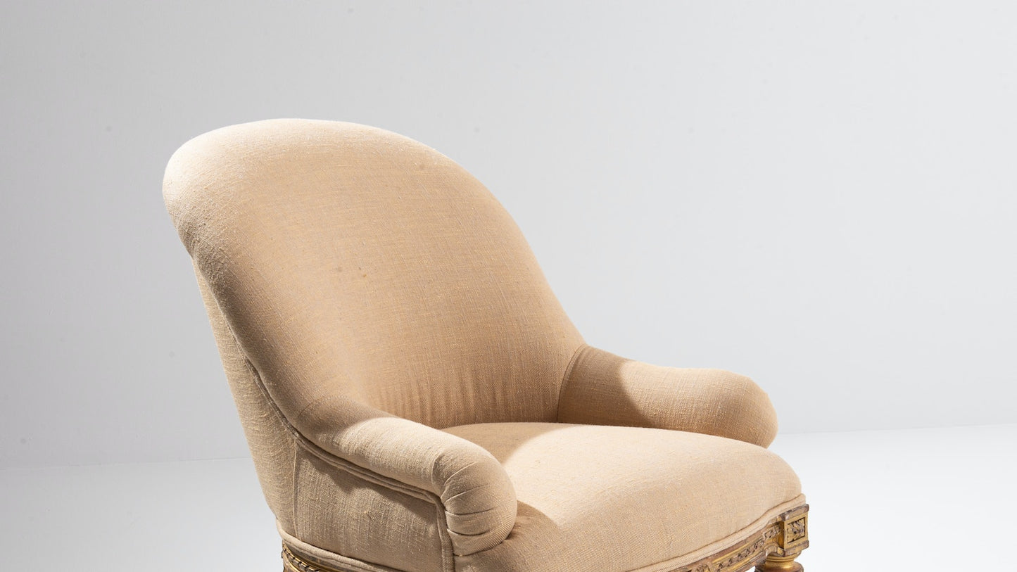 Parisian Wooden Armchair On Castors