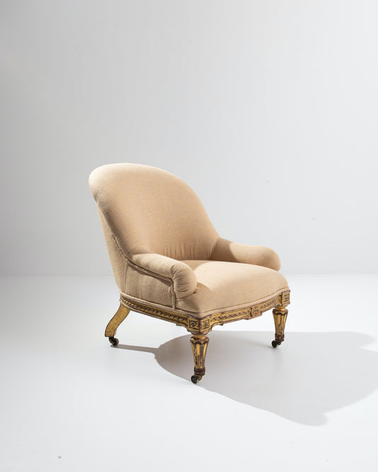 Parisian Wooden Armchair On Castors