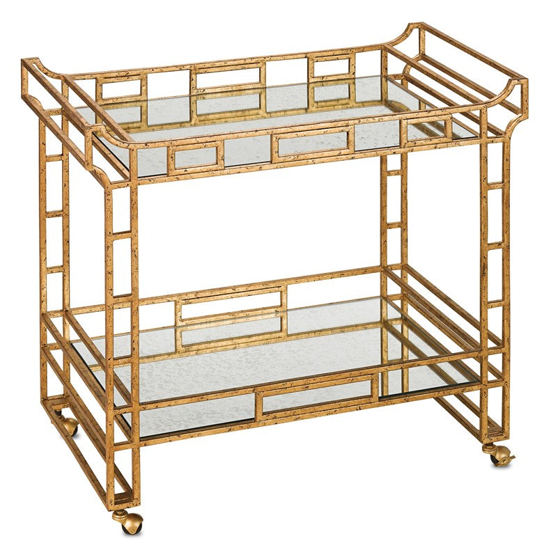 Odette Gold Leaf Bar Cart