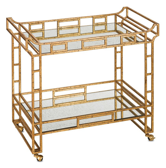 Odette Gold Leaf Bar Cart