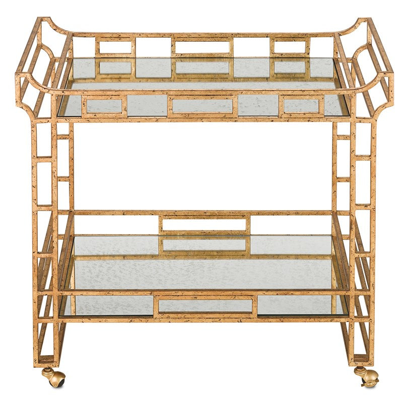 Odette Gold Leaf Bar Cart