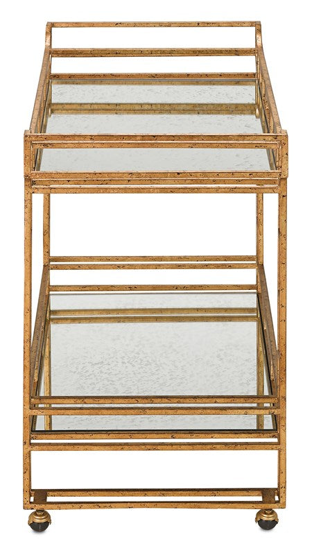 Odette Gold Leaf Bar Cart