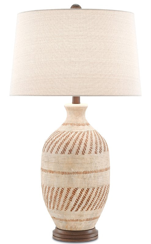 Etched Terracotta Table Lamp