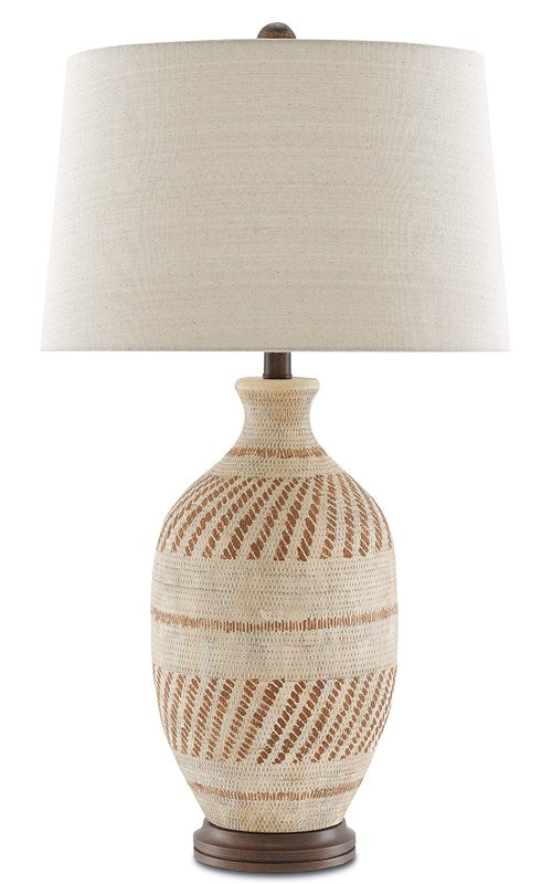 Etched Terracotta Table Lamp