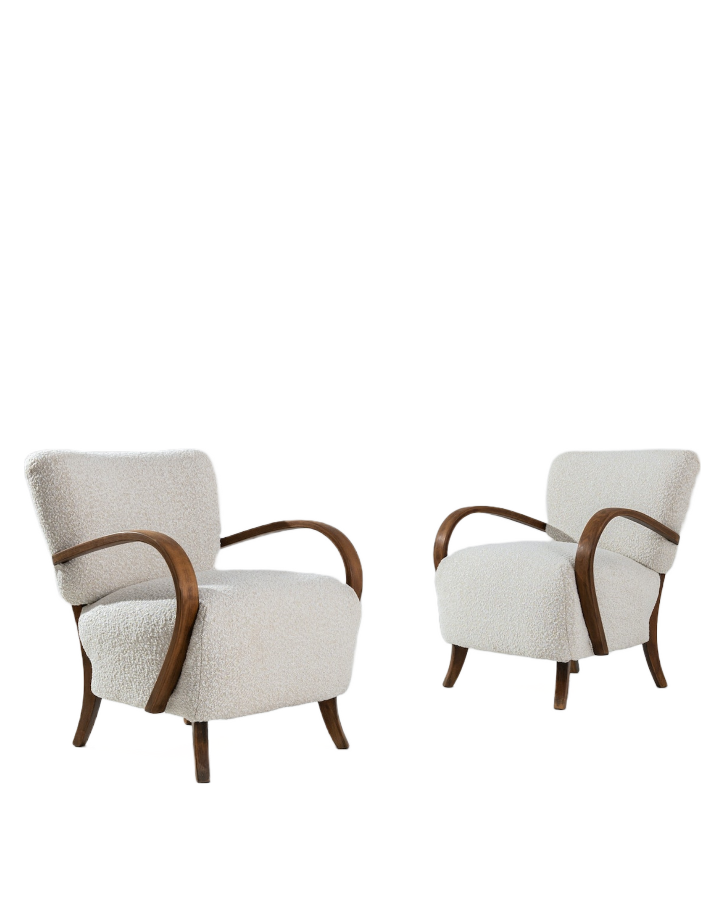 Pair Of Wooden Armchairs By J. Halabala