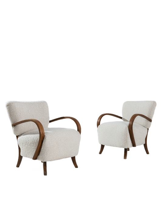 Pair Of Wooden Armchairs By J. Halabala