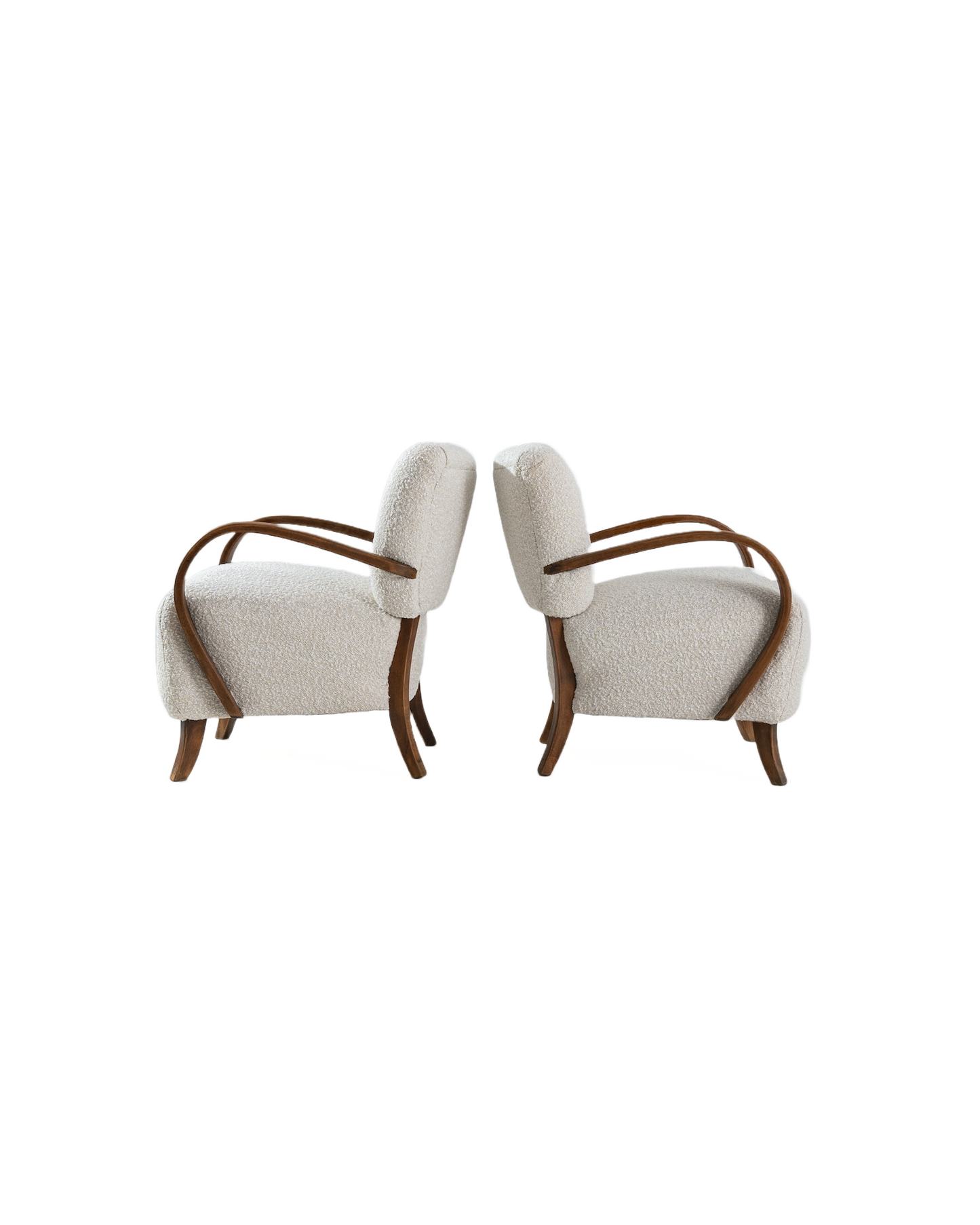 Pair Of Wooden Armchairs By J. Halabala