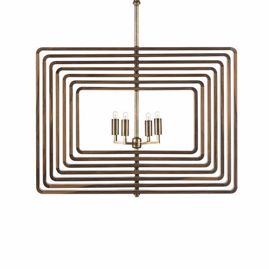 Walnut Spiral Chandelier