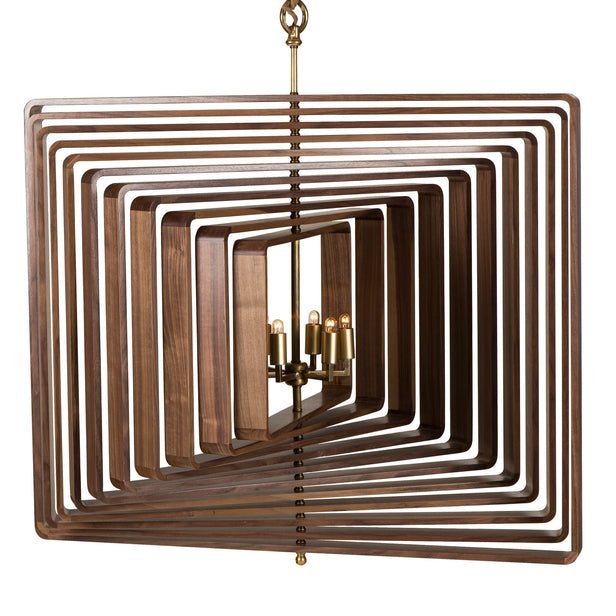 Walnut Spiral Chandelier