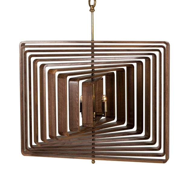 Walnut Spiral Chandelier